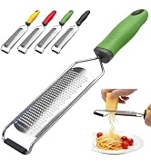 Cheese Grater Handheld & Lemon Zester with Handle, Stainless Steel Citrus Zester for Parmesan Gar...