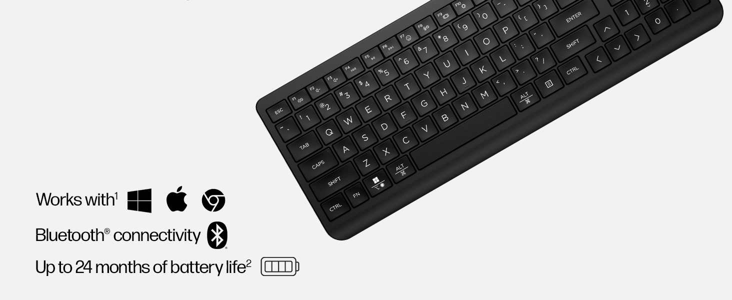 works with windows mac apple chrome chromebook bluetooth connectivity bt 24 months battery