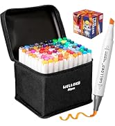 WELLOKB Alcohol Markers Brush and Chisel Tip - 80 Colors Double Tipped Art Marker Set for Artist ...