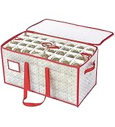 Sattiyrch Plastic Christmas Ornament Storage Box with Dual Zipper Closure - Box Contributes Slots...