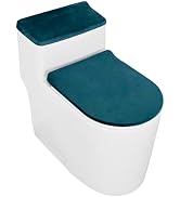 timecity Toilet Lid Cover Toilet Tank Cover Stretch Velvet Bathroom Toilet Lid Seat Cover Set Was...