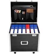 LABIXIAOXIN 20 Inche Locking Mobile Business Case, Aluminum Alloy File Lock Box, Hand Pull File C...