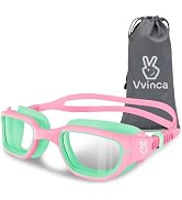 Vvinca Kids Swim Goggles, Swimming Goggles for Toddlers Kids 3-14 Anti-Fog UV Protection No Leak ...