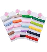 KEOSREE 1/4 inch 20 Colors Satin Ribbon Set, 1/4" X2Yd x 20Rolls Rainbow Ribbons for Gift Wrappin...