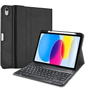 ProCase Smart Case with Keyboard for iPad 11th (A16) / 10th Gen, Black | PU Leather Case with Mag...