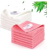 JEFFSUN Natural Bamboo Baby Washcloths, Heavenly Soft Wash Cloths for Washing Face and Body, Supe...