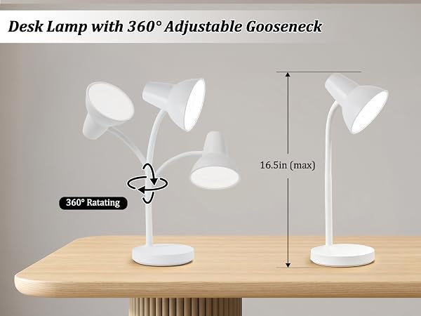 desk lamp with 360° adjustable gooseneck