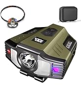 Hopedone LED Hard Hat Light, 800Lumens Rechargeable Dimmable Clip on Cap Lights, 180°Adjustable H...