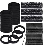 Teenitor 220Pcs Bobby Pins, Hair Ties and Rubber Hair Bands, 100pcs Black Bobby pins for Women 10...