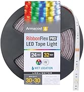 Armacost Lighting RibbonFlex Pro Outdoor IP67 RGB+W Strip Light Tape 30+30 LED/m 32.8 ft (10m), M...