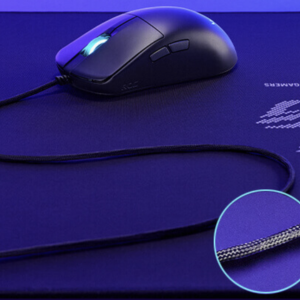 Side view of the ROG harpe mini core with a zoomed in focus on the paracord cable