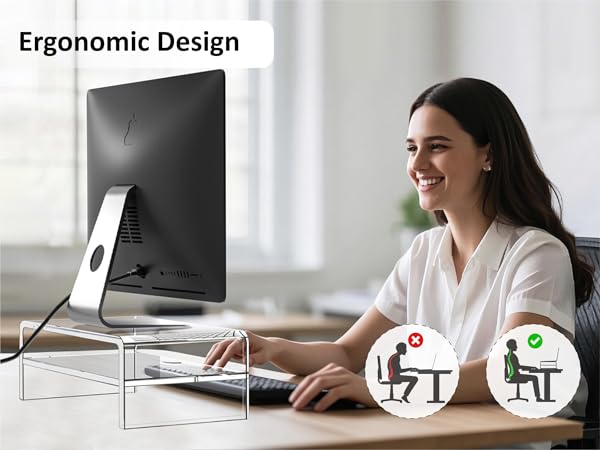 Egchi Clear Acrylic Monitor Stand Riser