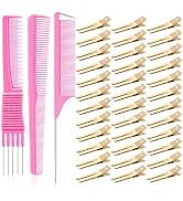 50Pcs Pin Curl Clips, IKOCO Hairdressing Double Prong Hair Clips with 3Pcs Comb Set for Setting C...