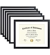 ELSKER&HOME 11x14 Diploma Frame 6 Pack, Diploma Frames 8.5x11 with Mat or 11x14 Document Frame wi...