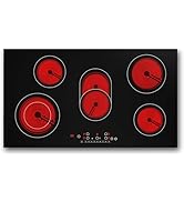 VBGK Electric cooktop 36 inch,Electric Stove burner,Built-in and Countertop Stove Top, LED Touch ...