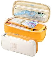 Teskyer Big Capacity Pencil Case, Large Storage Pencil Pouch, Canvas Pencil Bag for Organize Mark...