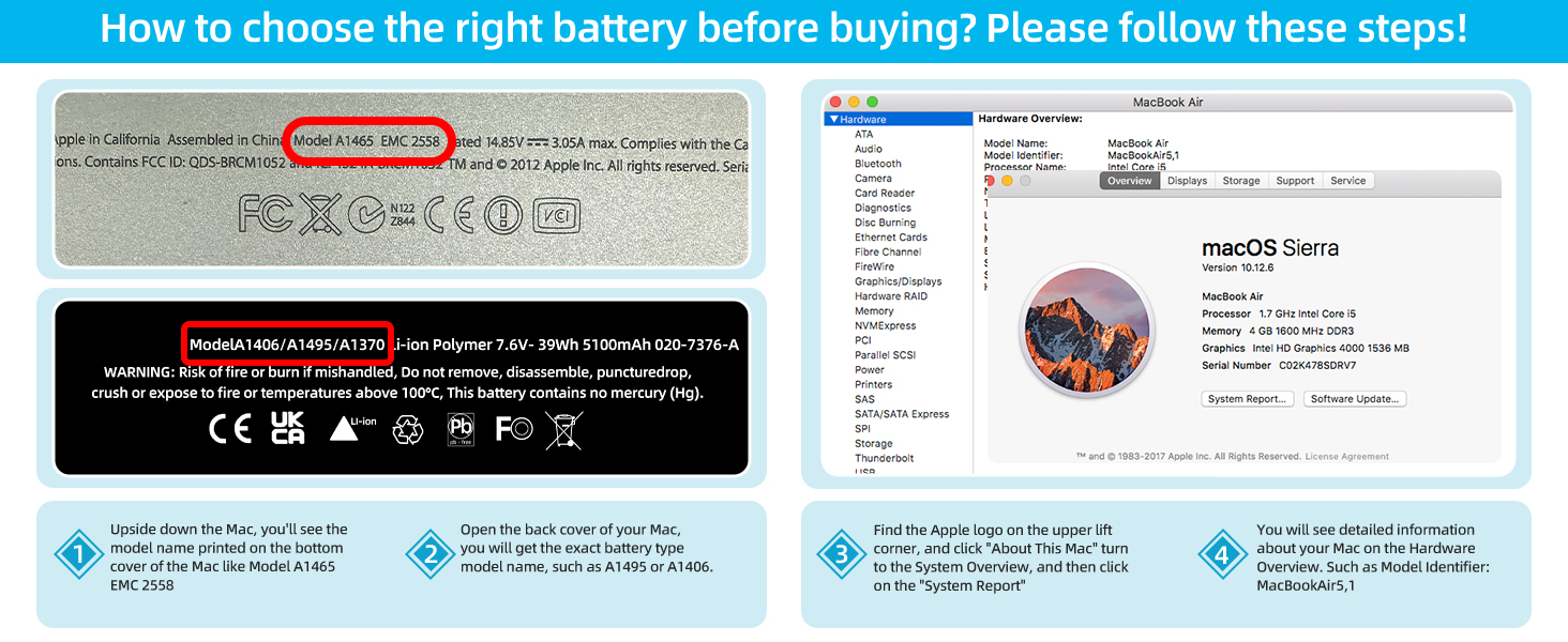 a1406 macbook air battery