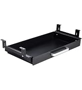 OSteed Under Desk Drawer Organizer 21" Black Upgraded with Adjustable Brackets, Sliding Pull-Out ...