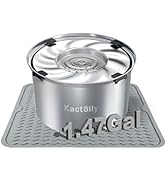 kactoily 1.47 Gal Stainless Steel Dog Water Bowl, 24 Cups Large No Spill Dog Bowl with Non-Slip M...