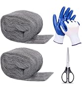 Apalie 2Pack Steel Wool for Mice Control 3.2"x10.5 ft Wool, Gap Filler for Home & Garage, DIY Bun...