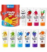 Jar Melo Washable Finger Paints for Toddlers, 10 Colors Large Capacity (2.1fl oz), Non Toxic Baby...