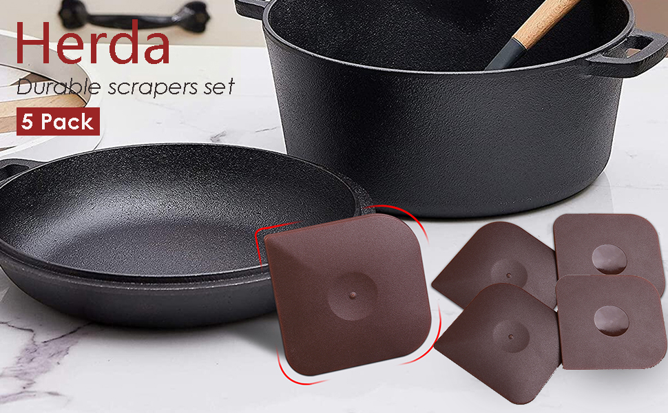 Lodge Pan Scrapers. Handheld Polycarbonate Cast Iron Pan Cleaners