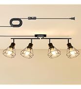 LTBLIGHT 4-Light Plug in Track Lighting with Power Cord, Plug in Ceiling Light with ON/Off Switch...