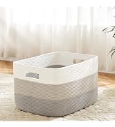 Artfeel Blanket Basket,Rectangle Woven Baskets for Storage,30L Laundry Basket for Decorative Nurs...