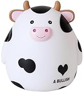 Cow Piggy Bank,Cute Coin Bank Piggy Bank Toy for Kids,Unbreakable Personalized Piggy Bank with La...