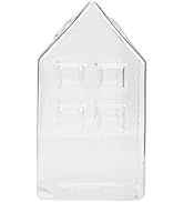 Hemoton Clear Glass Bottle Flower Vase, House- Shaped Vases for Flowers— for Rustic Wedding Cente...