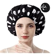 Years calm Shower Caps for Women Reusable Waterproof Double Layer Hair Cap | Both Sides Usable, R...