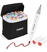 Caliart Alcohol Based Markers, 81 Colors Art Drawing Markers Set Dual Tip Brush & Fine Permanent ...