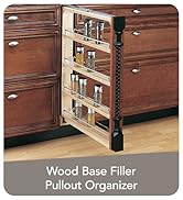 Rev-A-Shelf Pull Out Shelf Organizer for Base Kitchen or Bathroom Cabinets, Wood Filler Pantry St...