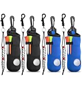 QQRASOAL 4 Set/Pack Golf Ball Tee Holder Neoprene Pouch Golfs Shot Score Counter Golf Ball Carry ...