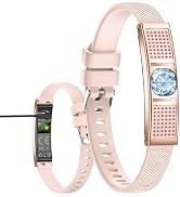 Diamond Smart Bracelet for Women Men Screen-Free Fitness Tracker with Heart Rate & Sleep Monitor ...