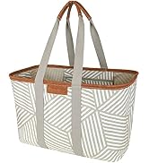 CleverMade Collapsible LUXE Tote - Reusable Grocery Shopping Storage Bag Organizer w/Handles Rein...