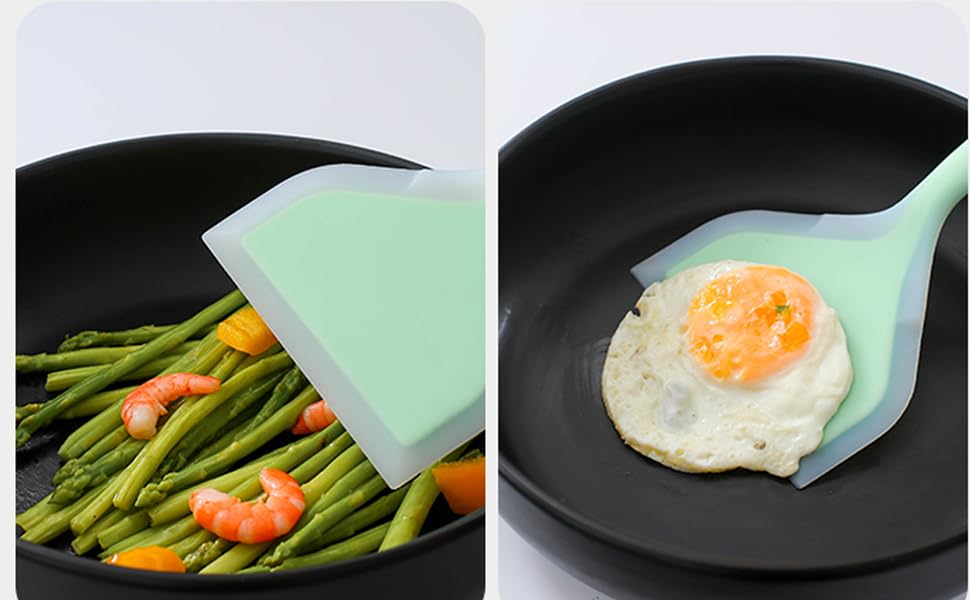The material is soft and does not hurt the pan surface