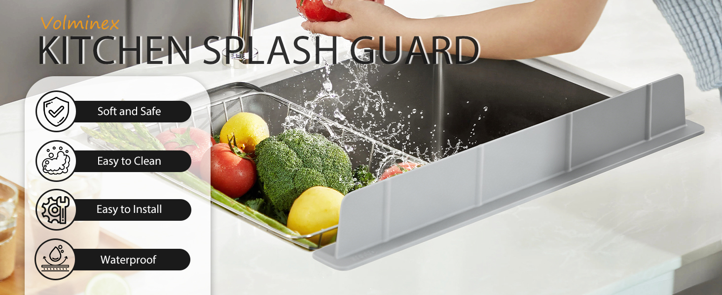sink guard splash kitchen water silicone strip front edge mat faucet premium protectors backsplash