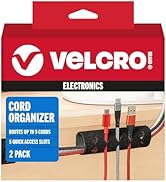 VELCRO Brand Cord Organizer for Desk Cable Management, Nightstand Organization, Unique Dual Funct...