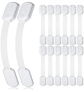 14 Pack Baby Proof Cabinet Latches, Childproof Drawer Latches with 12 Extra 3M Adhesives, Adjusta...