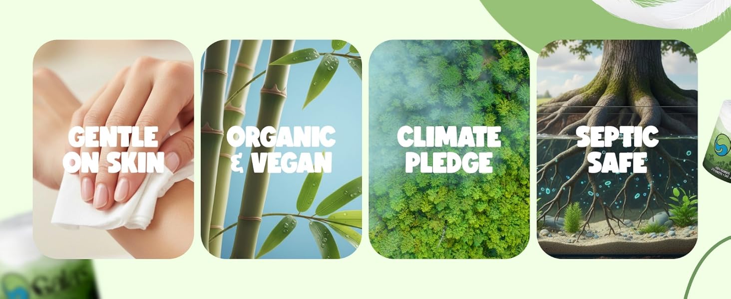 Gentle on Skin, Organic & Vegan, Climate Pledge, Septic Safe
