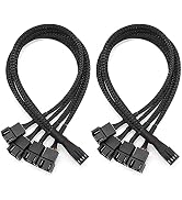 Gavemi Fan Splitter PWM Adapter Cable All are 4 Pin Compatible with 3 Pin Fan 1 to 4 Converter fo...