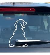 White Funny Dog Moving Tail Decal Dog Windshield Wiper Sticker Cute Animal Puppy Car Sticker Wate...