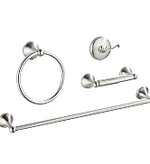AGKXHDEC 4-Piece Bathroom Hardware Set: Brush nickel Bathroom Accessory Set, Towel Bar,Towel ring...