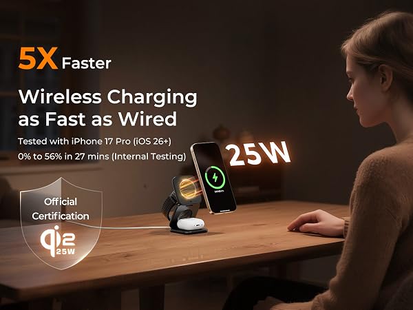 magnetic charger stand compatible with iphone 17 pro max charger for iphone 17 air charging station