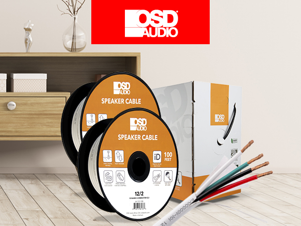 OSD Audio 16 14 12 AWG Speaker Wire Spool Gauge Audio Cable Home Theater Commercial Outdoor Indoor