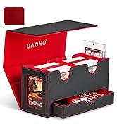 UAONO Card Deck Box for MTG, Double Card Storage Box with 2 Commander Display & 1 Dice Tray, Fits...