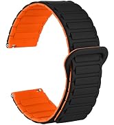 WOCCI Magnetic Silicone Watch Bands, Tactile Ridged Texture, Quick Release, Compatible Watch Lug ...