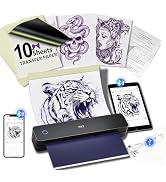 PRT Tattoo Stencil Printer, Wireless Thermal Tattoo Transfer Printer with 10pcs Transfer Paper MT...