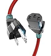 Power Cord 6.6ft (2m),Goalfish Computer Power Cable,NEMA 5-15P to C13,10A 18AWG 3 Prong TV Power ...